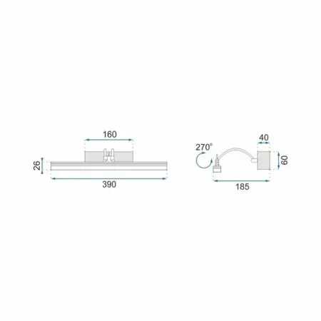 Aplica baie Rea 9w 40 cm gri APP372-1W [4]
