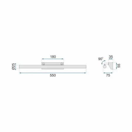 Aplica baie Rea 9w 70 cm gri APP363-1W [8]