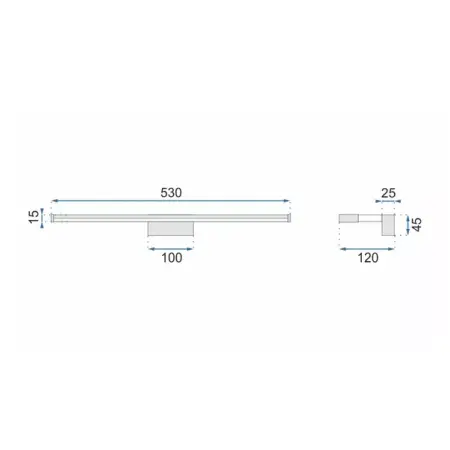 Aplica baie Rea APP369-1W crom 53 cm [6]