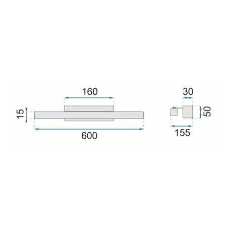 Aplica baie Rea APP834-1W auriu 60 cm [6]