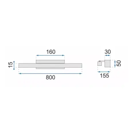 Aplica baie Rea APP835-1W auriu 80 cm [6]