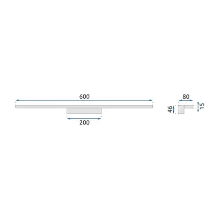 Aplica baie Rea Flat APP840-1W negru 60 cm [7]