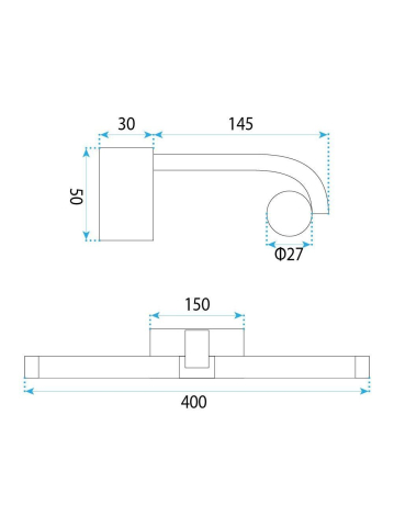 Aplică LED pentru baie APP1887-1W 40cm negru [5]