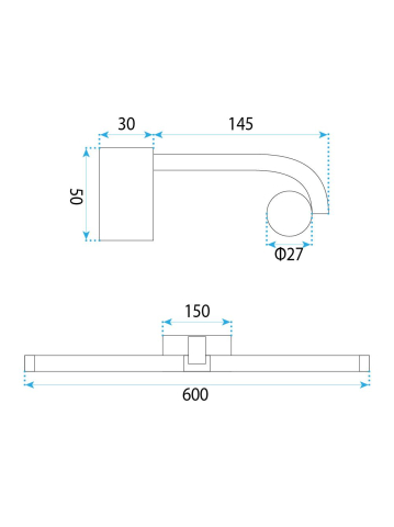 Aplică LED pentru baie APP1888-1W 60cm negru [5]