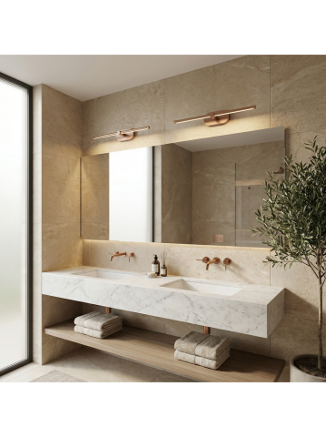 Aplica LED baie Toolight APP1895-1W 40 cm cupru periat dispersor opal perete [2]
