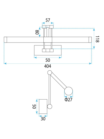 Aplică LED pentru baie APP1899-1W 40cm auriu periat [8]