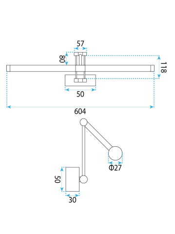 Aplică LED pentru baie APP1900-1W 60cm auriu periat [7]