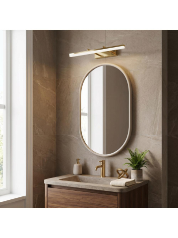 Aplica LED pentru baie Toolight APP1873-1W 60cm auriu perete reglabila [4]