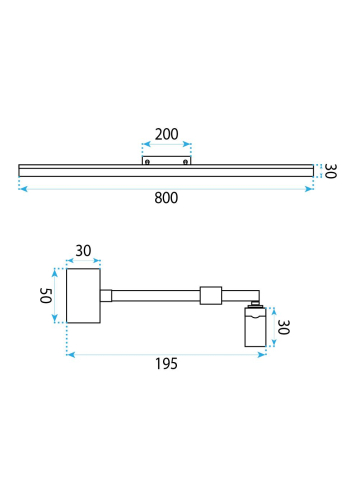 Aplica LED perete baie Toolight APP1874-1W 80cm auriu [7]