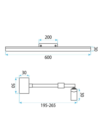 Aplica LED perete baie Toolight APP1876-1W 60cm auriu periat [7]