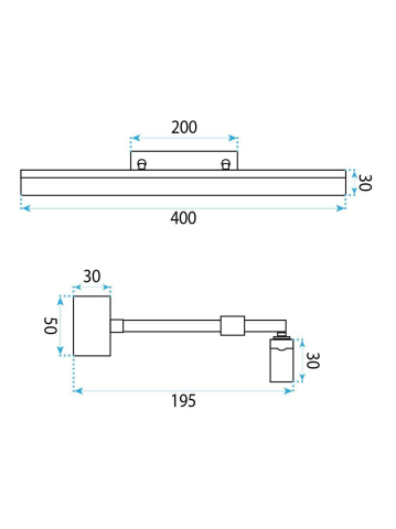 Aplica LED perete baie Toolight APP1878-1W 400mm negru mat sursa LED integrata [6]