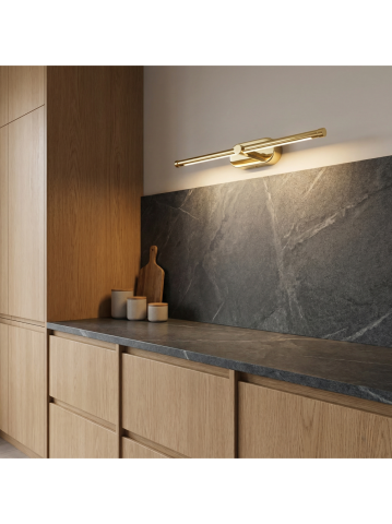 Aplica LED perete Toolight APP1889-1W auriu 400 mm dispersor opal baie [3]