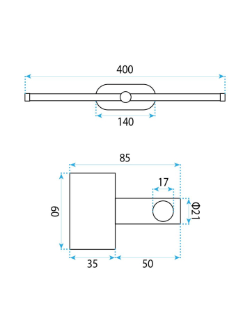 Aplica LED perete Toolight APP1889-1W auriu 400 mm dispersor opal baie [7]