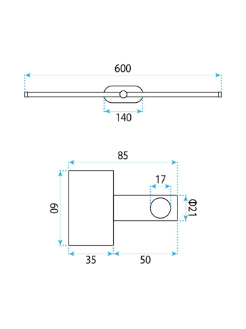 Aplica LED perete Toolight APP1893-1W 60 cm auriu periat [9]