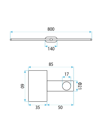 Aplica LED perete Toolight APP1894-1W 80 cm auriu periat [11]