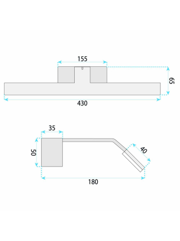 Aplica LED perete Toolight SWE001-1W crom 430mm baie [9]