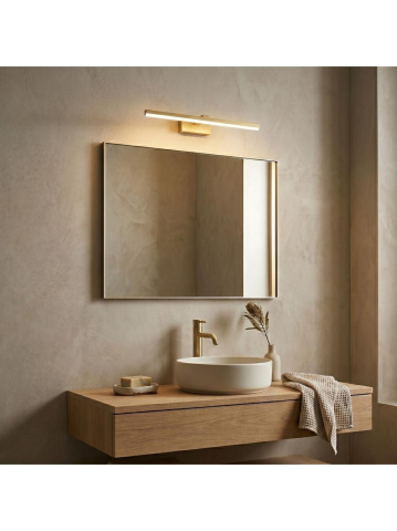 Aplica LED perete Toolight SWE008-1W 580mm auriu periat baie [1]