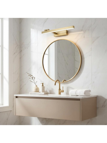 Aplica LED perete Toolight SWE031-1W 40cm auriu periat baie [3]