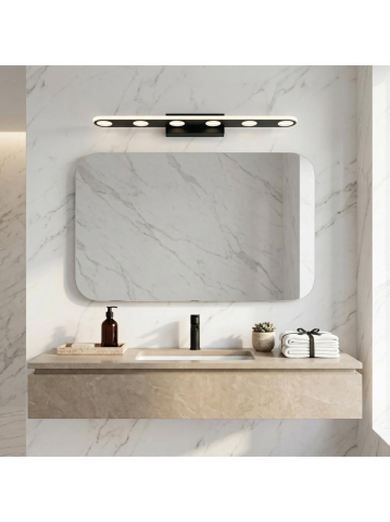 Aplica LED perete Toolight SWE055-W negru 600mm baie [1]