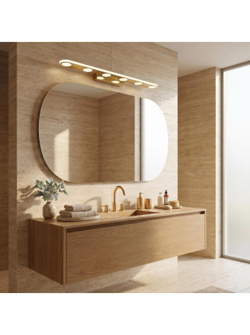 Aplica LED perete Toolight SWE057-W auriu 600mm baie [2]