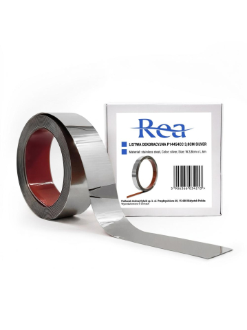 Bandă decorativă autoadezivă Rea P14454CC 3,8cm crom [10]