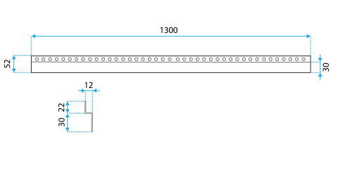Bandă frontală pentru cădiță de duș 130cm negru [8]