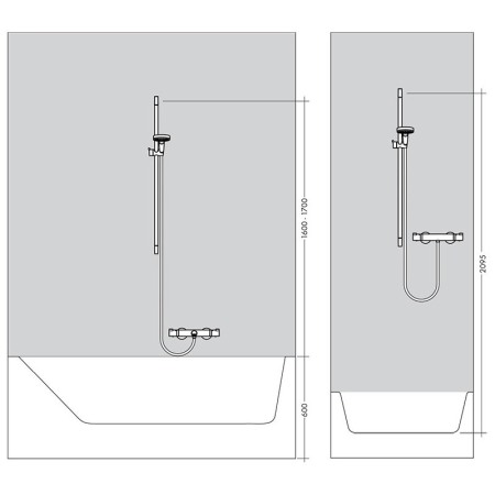 Bara de dus, Hansgrohe, Unica S Puro, cu furtun, 65 cm, alb mat [3]