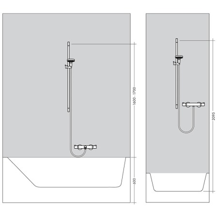 Bara de dus, Hansgrohe, Unica S Puro, cu furtun, 65 cm, auriu lucios [3]