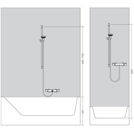 Bara de dus, Hansgrohe, Unica S Puro, cu furtun, 65 cm, bronz periat [3]