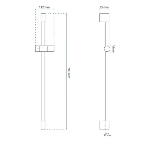 Bara de dus reglabila Rea auriu 70 cm [1]