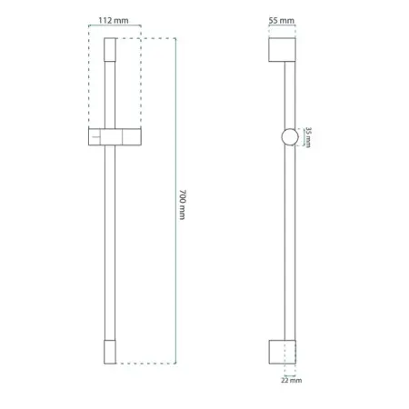 Bara de dus reglabila Rea crom 70 cm [1]