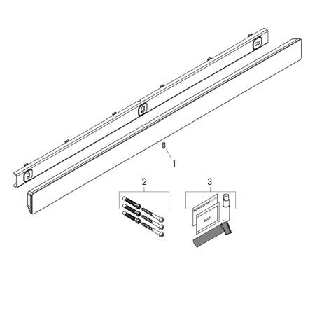 Bara de montaj pentru accesorii, Hansgrohe, WallStoris, negru mat [2]
