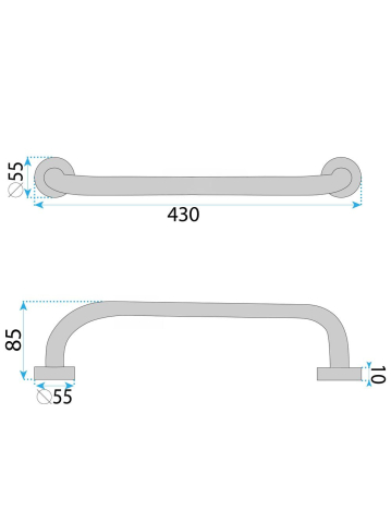 Bară de sprijin dreaptă pentru baie 40 cm crom [11]