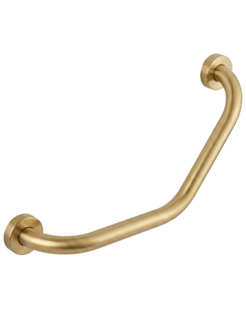 Accesorii dus - Bara de sprijin unghiulara REA BRUSH auriu periat 450x230 mm montaj perete