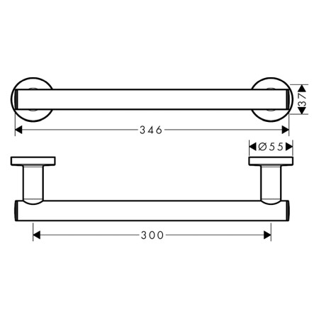 Bara de sustinere, Hansgrohe, Logis Universal, crom [1]