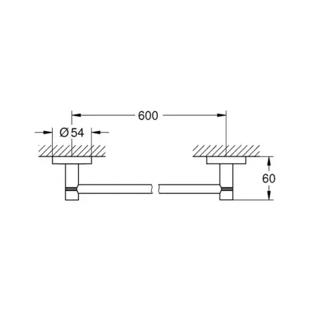 Bara portprosop Grohe Essentials 60 cm antracit periat Hard Graphite [2]