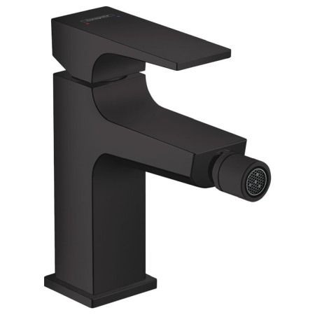 Baterii bideu si dus igienic - Baterie bideu cu ventil click-clack, Hansgrohe, Metropol, negru mat
