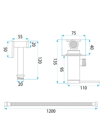 Baterie bideu Foss Clif crom periat [4]