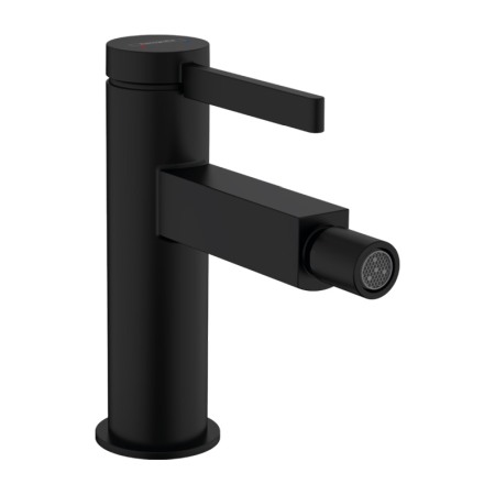 Baterii bideu si dus igienic - Baterie bideu, Hansgrohe, Finoris, cu ventil push-open, negru mat
