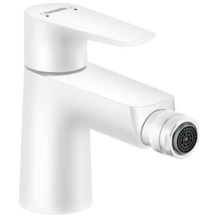 Baterii bideu si dus igienic - Baterie bideu, Hansgrohe, Talis E, cu ventil pop-up, alb mat