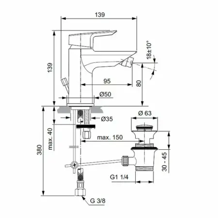Baterie bideu Ideal Standard Tesi [1]
