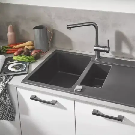 Baterie bucatarie cu dus extractabil Grohe Minta 2 tipuri de jet antracit periat Hard Graphite [2]