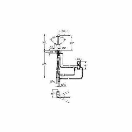 Baterie bucatarie cu dus extractibil Grohe Minta Touch crom [3]