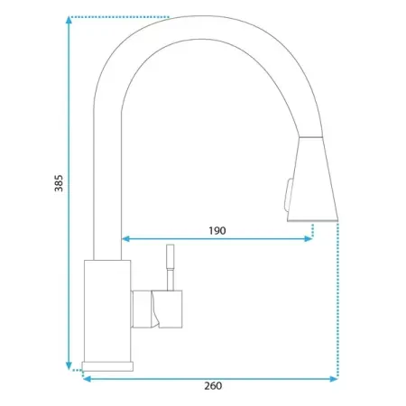 Baterie bucatarie cu dus extractibil negru Rea Cross [2]