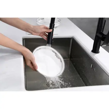 Baterie bucatarie cu dus extractibil Rea Castor negru mat [2]