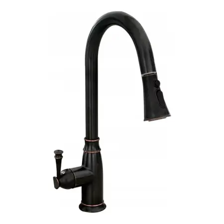 Bucatarie - Baterie bucatarie cu dus extractibil Rea Deco negru mat