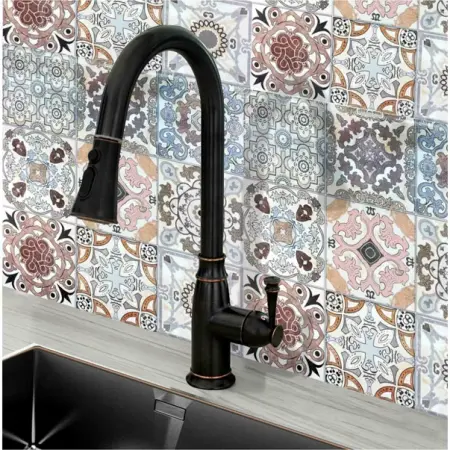 Baterie bucatarie cu dus extractibil Rea Deco negru mat [6]