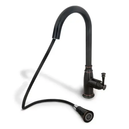 Baterie bucatarie cu dus extractibil Rea Deco negru mat [2]