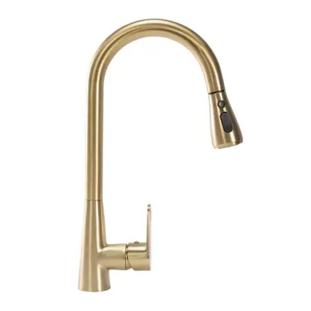 Baterie bucatarie cu dus extractibil Rea Mild auriu periat [3]
