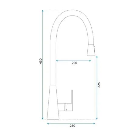 Baterie bucatarie cu dus extractibil Rea Mild auriu periat [8]